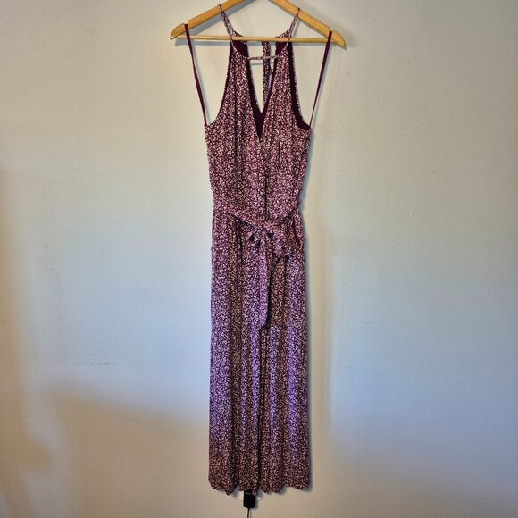 Maeve Anthropologie Clermont Purple and White Floral Jumpsuit Size Small - Picture 3 of 11